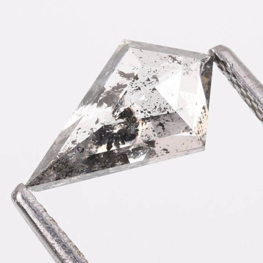 Natural Salt and Pepper 4.90 CT Kite Loose Diamond