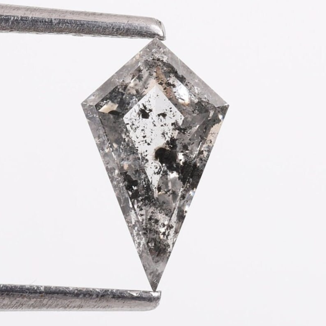 Natural Salt and Pepper 4.90 CT Kite Loose Diamond