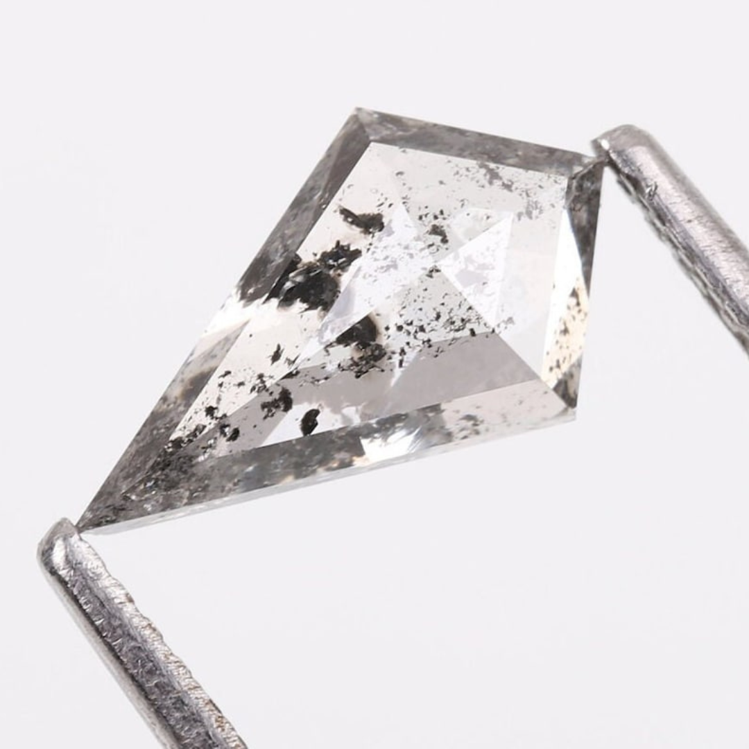 Natural Salt and Pepper 4.90 CT Kite Loose Diamond