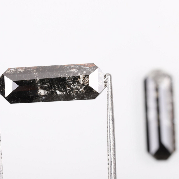 Natural Salt and Pepper 3.90 CT Emerald Loose Diamond