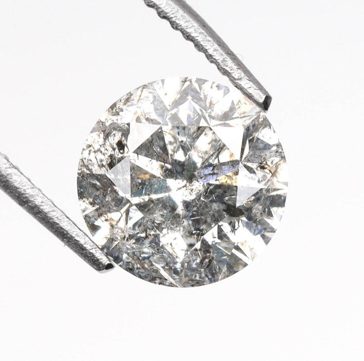 Natural Salt and Pepper 3.80 CT Round Cut Loose Diamond