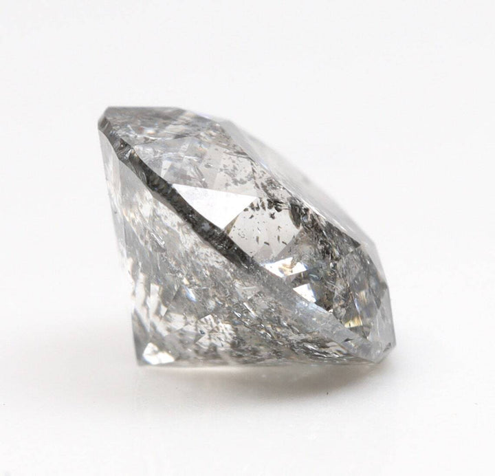 Natural Salt and Pepper 3.80 CT Round Cut Loose Diamond