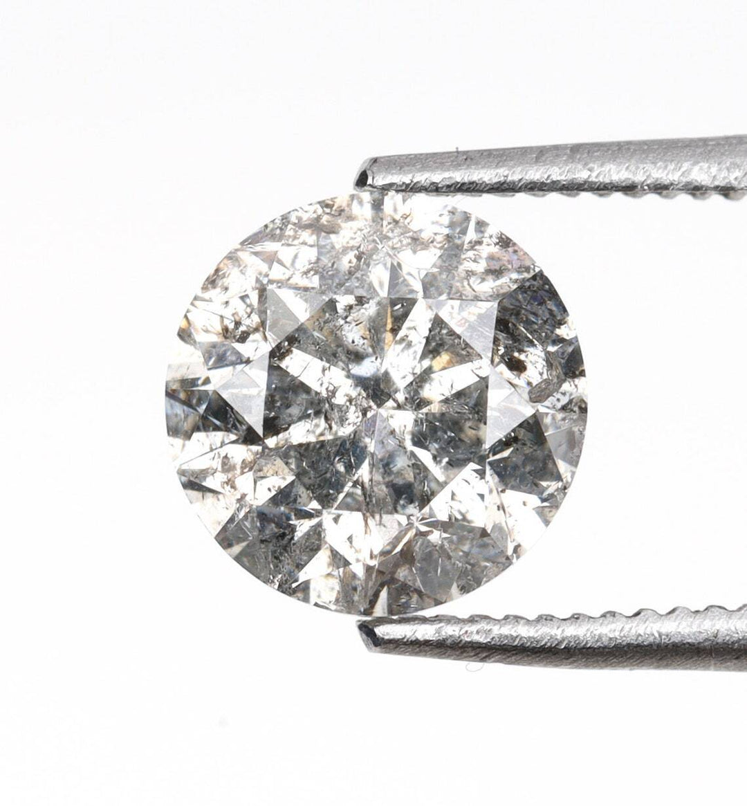 Natural Salt and Pepper 3.80 CT Round Cut Loose Diamond