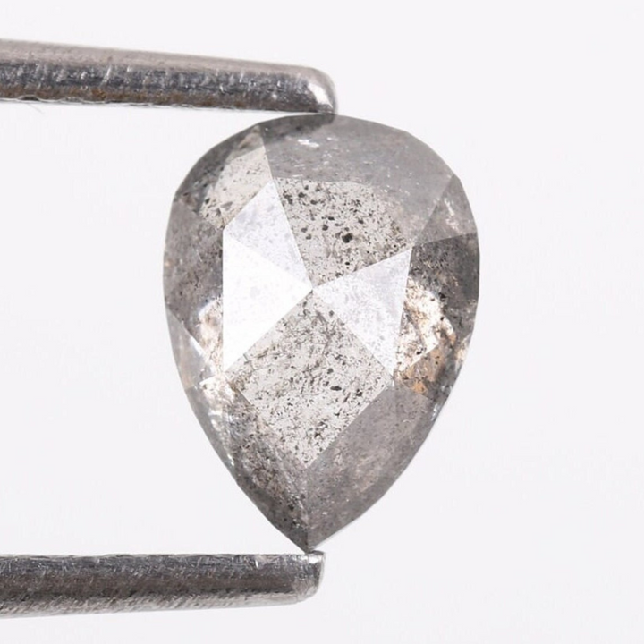 Natural Salt and Pepper 2.80 CT Pear Loose Diamond