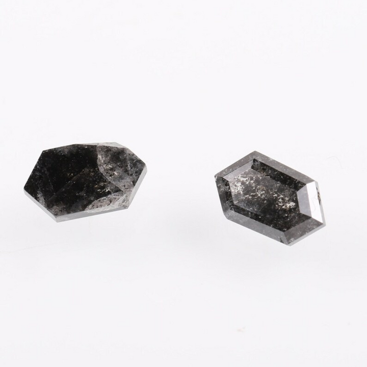 Natural Salt and Pepper 4.35 CT Hexagon Black Loose Diamond