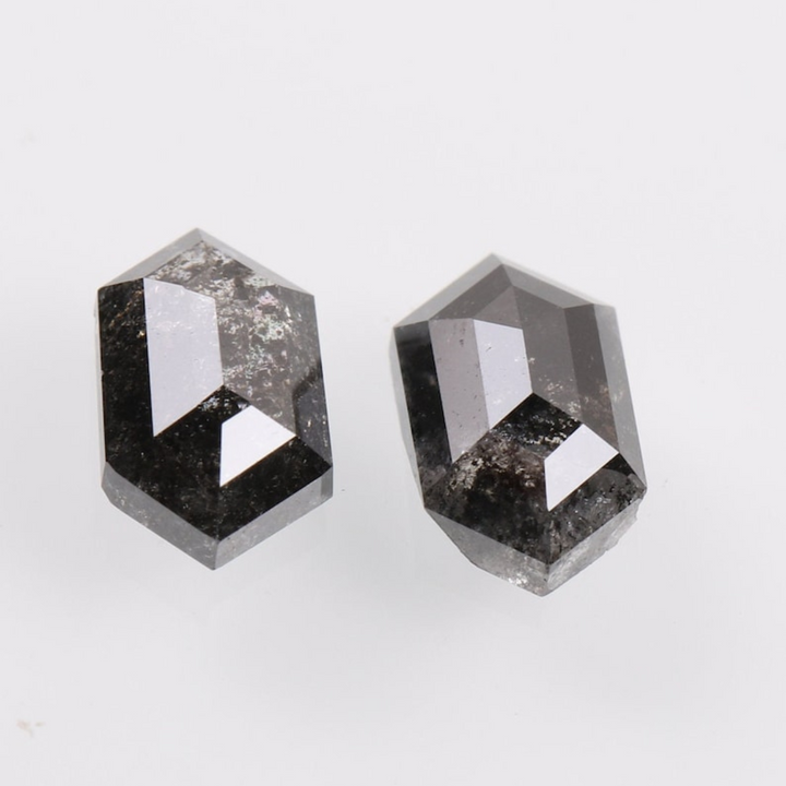 Natural Salt and Pepper 4.35 CT Hexagon Black Loose Diamond
