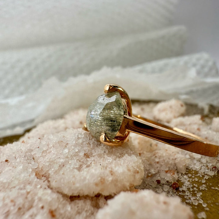 Pear Cut Gray Diamond 2.75 CT Natural Salt and Pepper Solitaire Engagement Ring