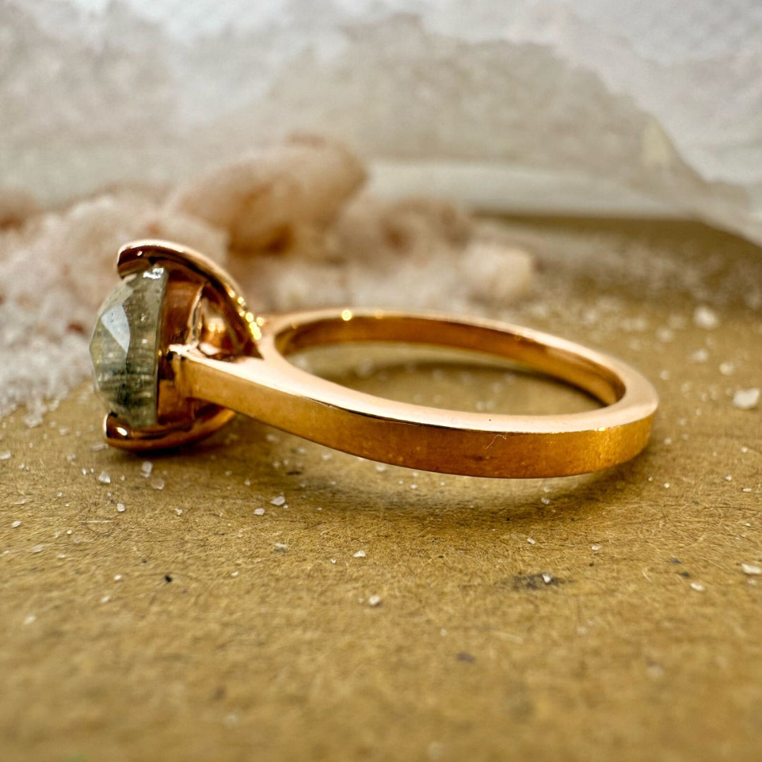 Pear Cut Gray Diamond 2.75 CT Natural Salt and Pepper Solitaire Engagement Ring