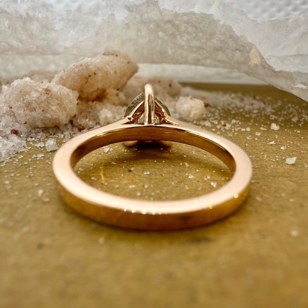 Pear Cut Gray Diamond 2.75 CT Natural Salt and Pepper Solitaire Engagement Ring