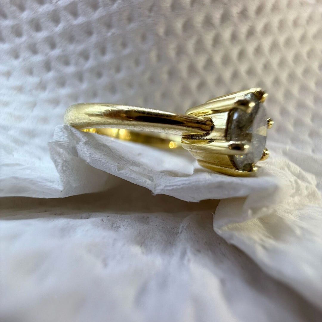 Intricate Beauty 2.00 CT Round Salt and Pepper Gray Diamond Solitaire Ring