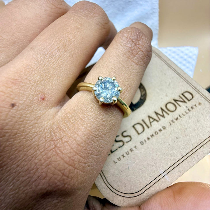 Intricate Beauty 2.00 CT Round Salt and Pepper Gray Diamond Solitaire Ring