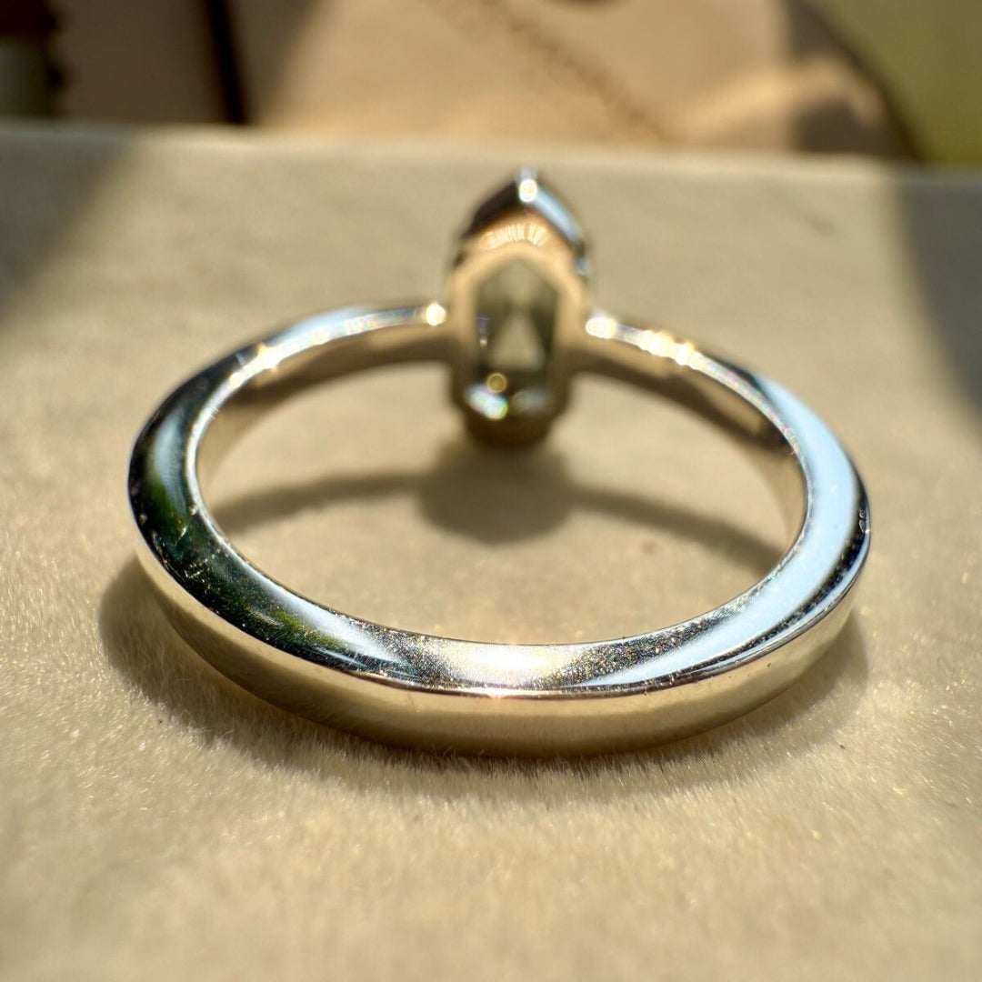 Natural salt and pepper 2.25 CT Hexagon Cut Solitaire Diamond Stunning Ring