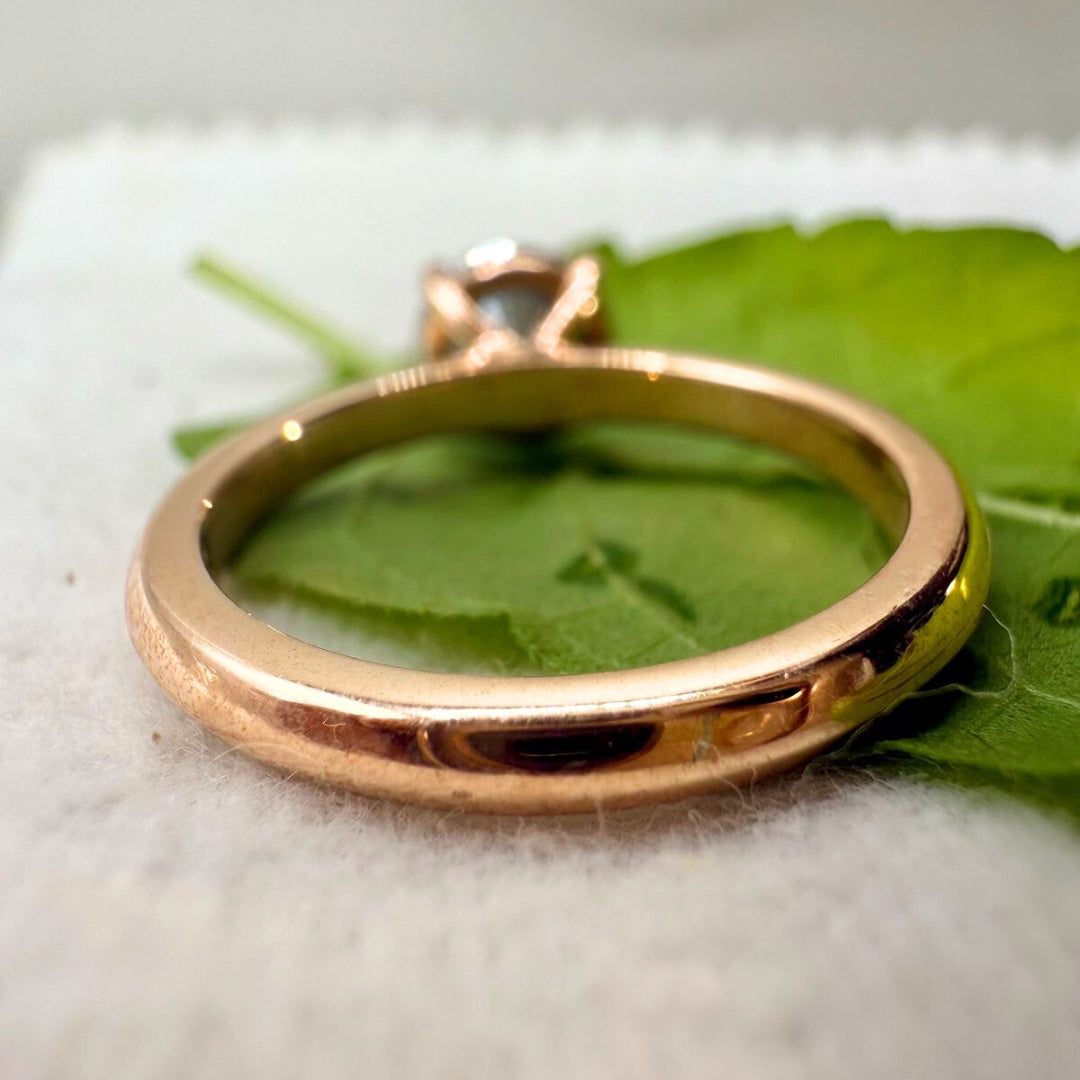 Natural Salt and Pepper Round Cut Diamond 2.04 CT Solitaire Ring