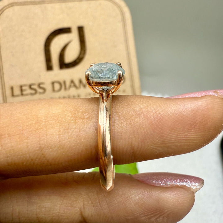 Natural Salt and Pepper Round Cut Diamond 2.04 CT Solitaire Ring