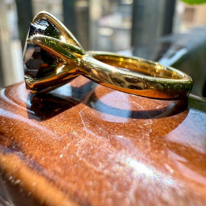 Cluster Solitaire Salt and Pepper 3.00 CT Round Cut Ring for Gift