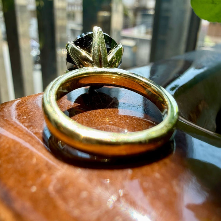 Cluster Solitaire Salt and Pepper 3.00 CT Round Cut Ring for Gift