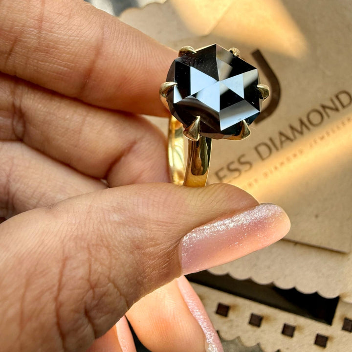 Cluster Solitaire Salt and Pepper 3.00 CT Round Cut Ring for Gift