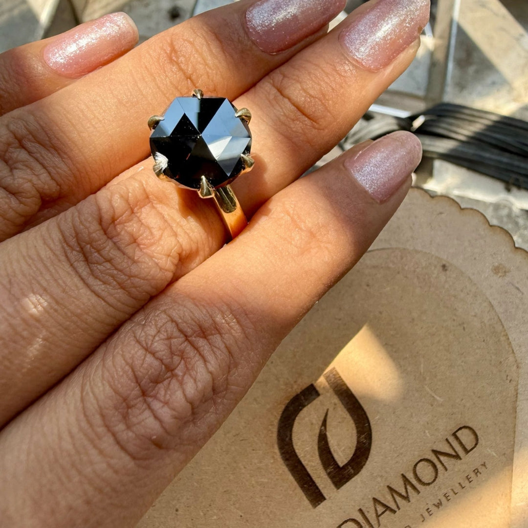 Cluster Solitaire Salt and Pepper 3.00 CT Round Cut Ring for Gift