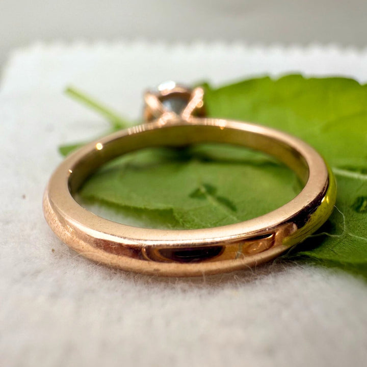 Gray Round Shaped Salt and Pepper Solitaire Diamond Ring