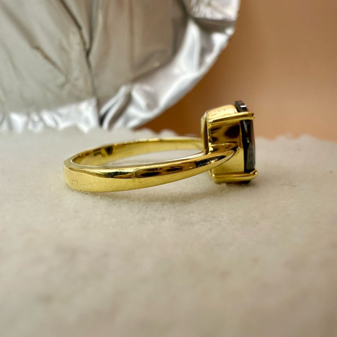 Unique Black Oval Cut Salt and Pepper Diamond Ring For Women Ring