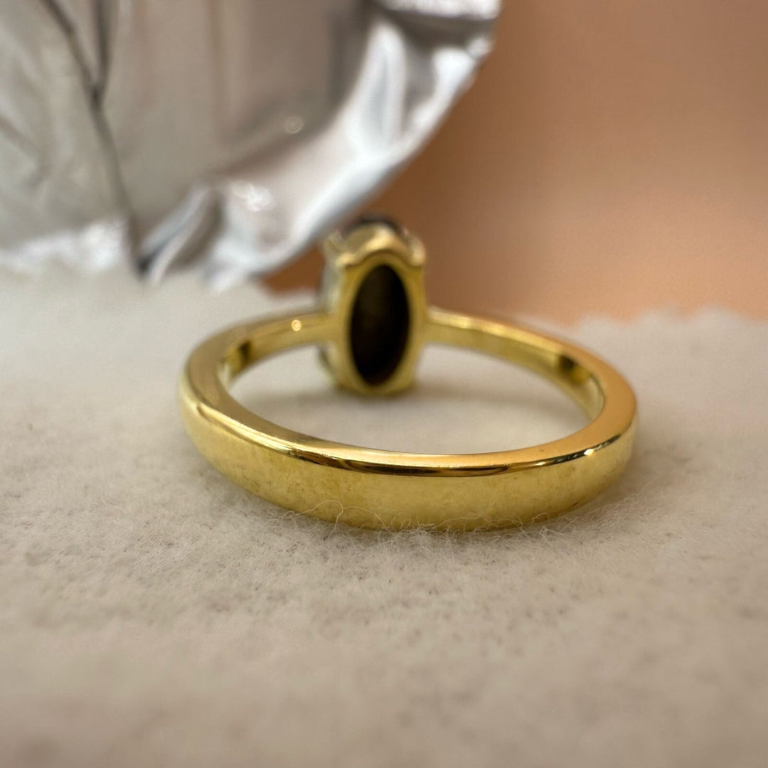 Unique Black Oval Cut Salt and Pepper Diamond Ring For Women Ring