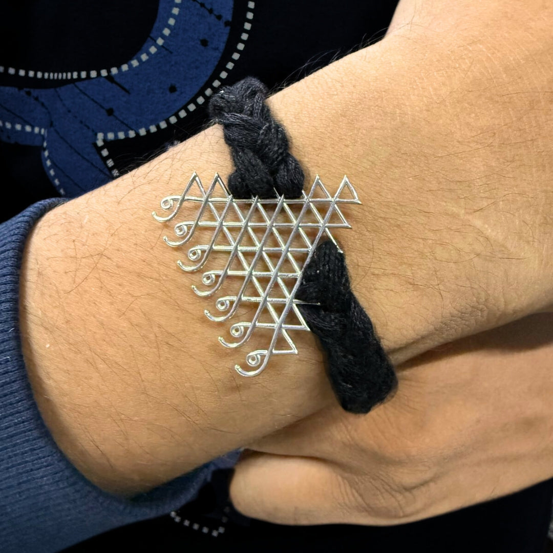 Handmade Sterling Silver Navagraha Yantra Bracelet