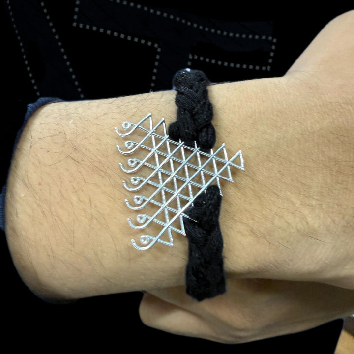 Handmade Sterling Silver Navagraha Yantra Bracelet