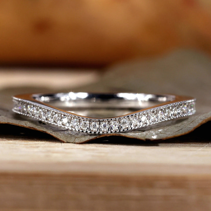 Migraine Diamond Curved Wedding Band