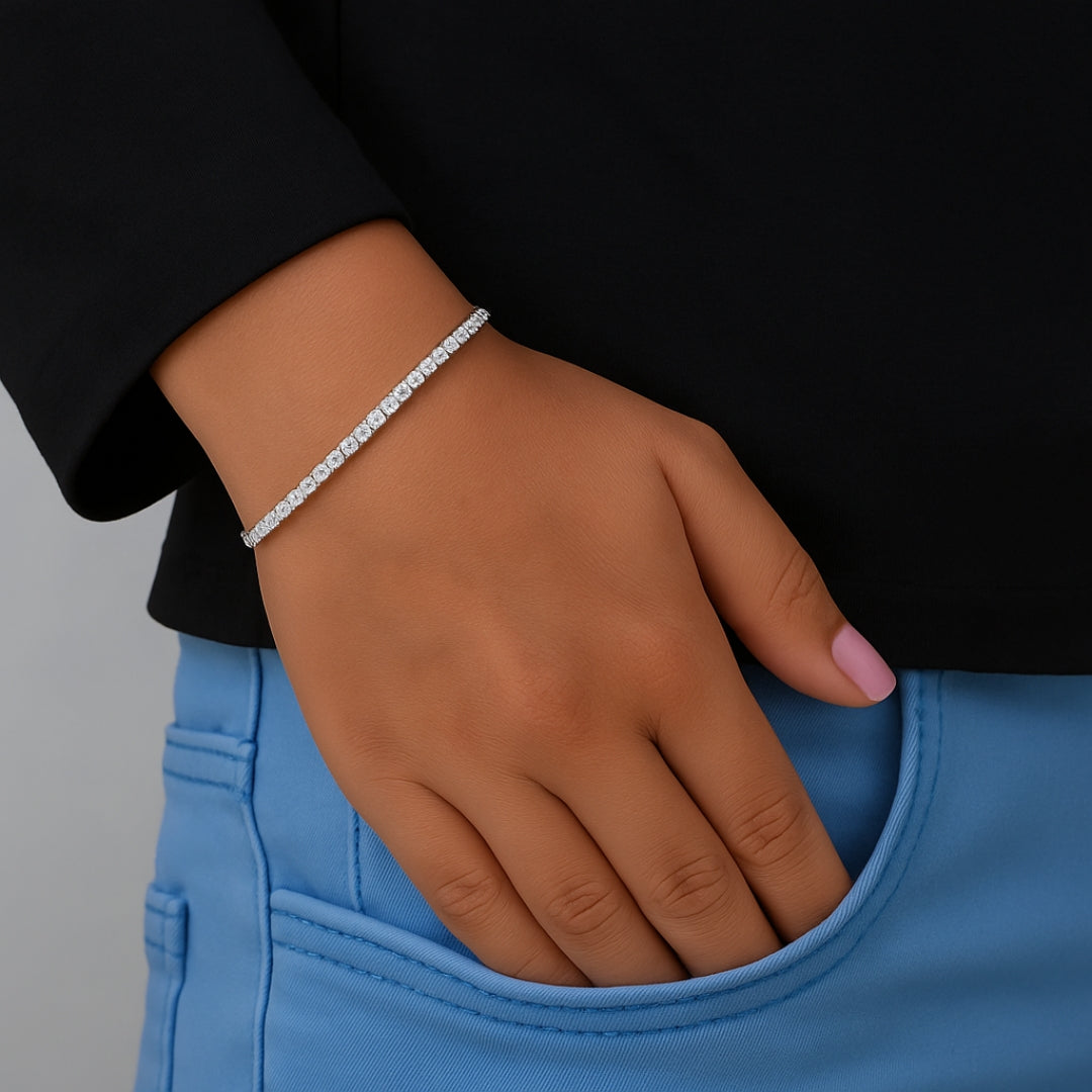 Round Half Eternity Bridal Bracelet