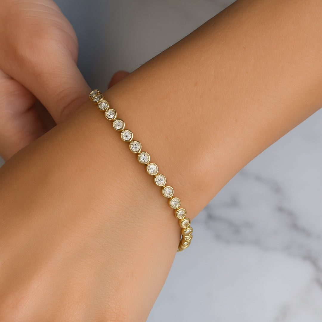 4.30 Carat Lab Grown Diamond Bezel Set Tennis Bracelet