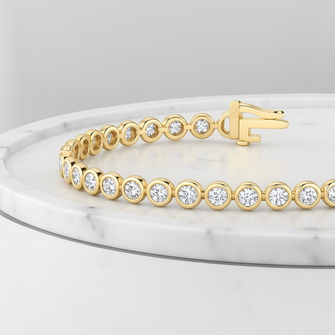 4.30 Carat Lab Grown Diamond Bezel Set Tennis Bracelet