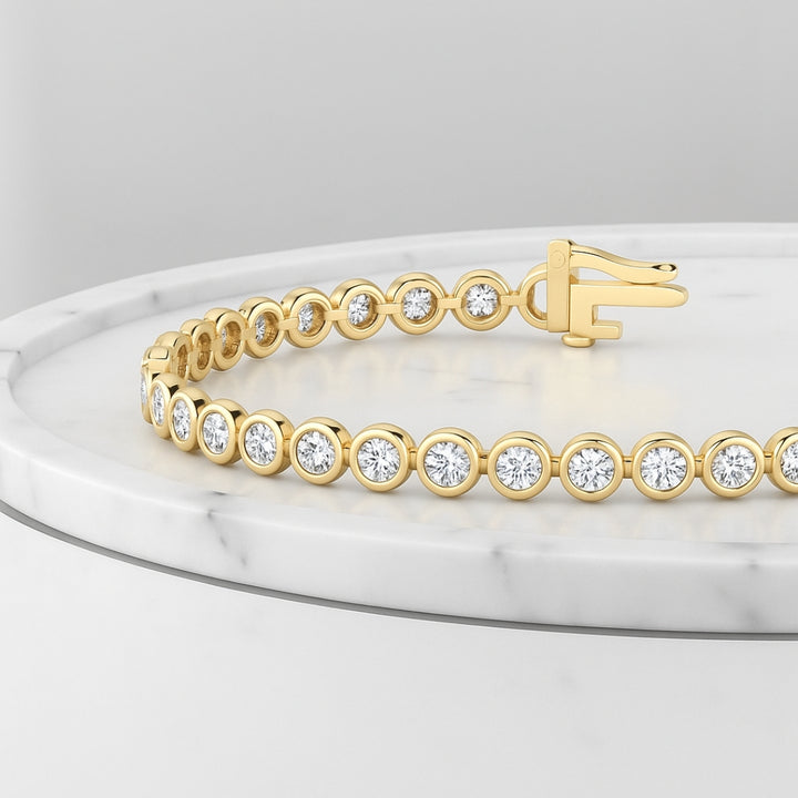 4.30 Carat Lab Grown Diamond Bezel Set Tennis Bracelet