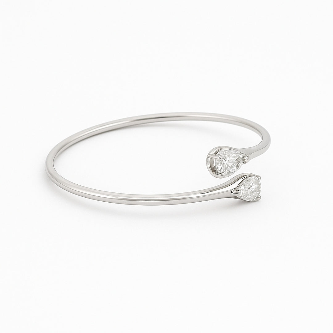 1.00 Carat Lab Grown Pear Cut Adjustable Bracelet