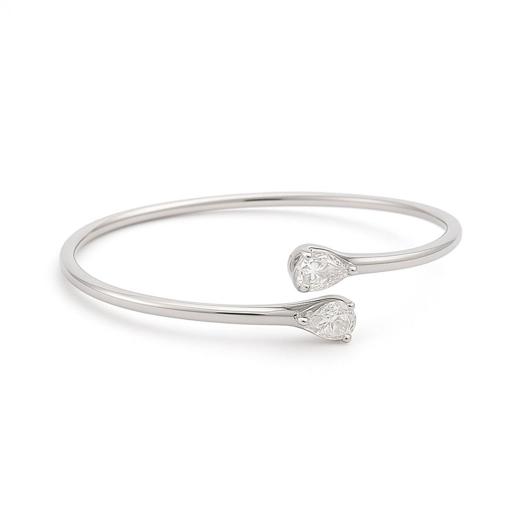 1.00 Carat Lab Grown Pear Cut Adjustable Bracelet