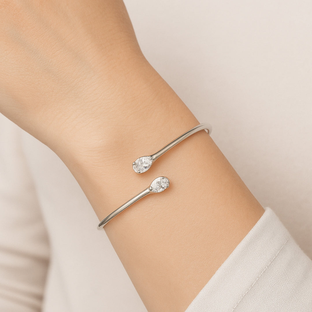 1.00 Carat Lab Grown Pear Cut Adjustable Bracelet