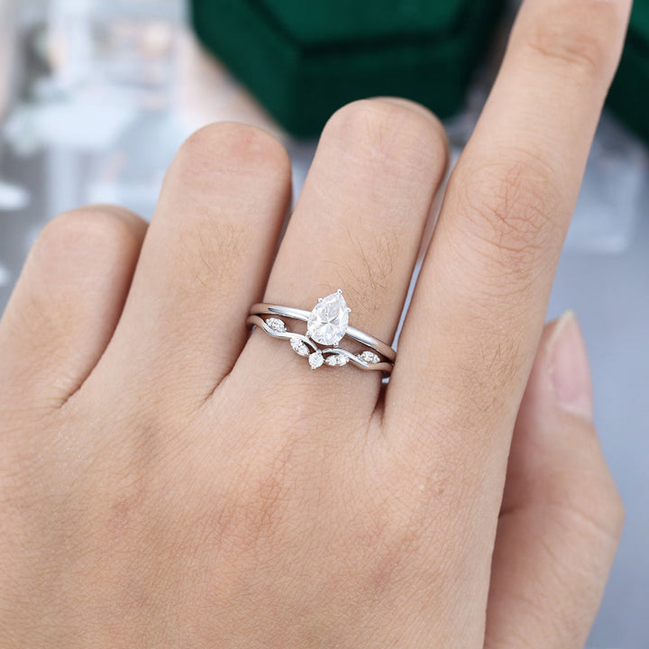 Moissanite 2.80 CT Pear Diamond Art Deco Handmade Ring