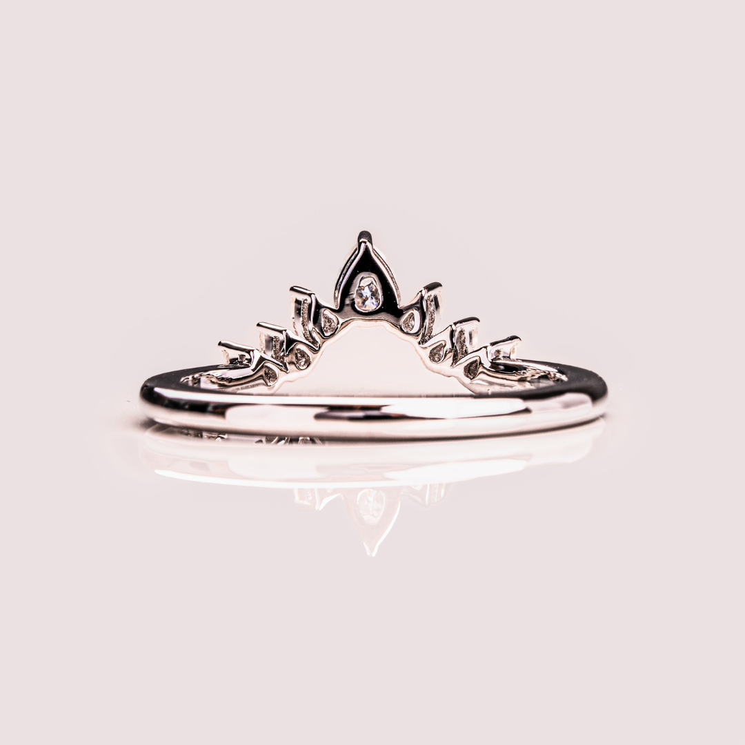 Moissanite 1.40 CT Pear Cut Diamond Art Deco Engagement Band