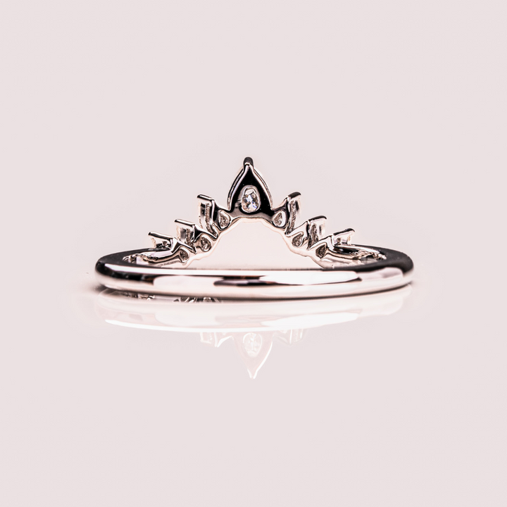 Moissanite 1.40 CT Pear Cut Diamond Art Deco Engagement Band