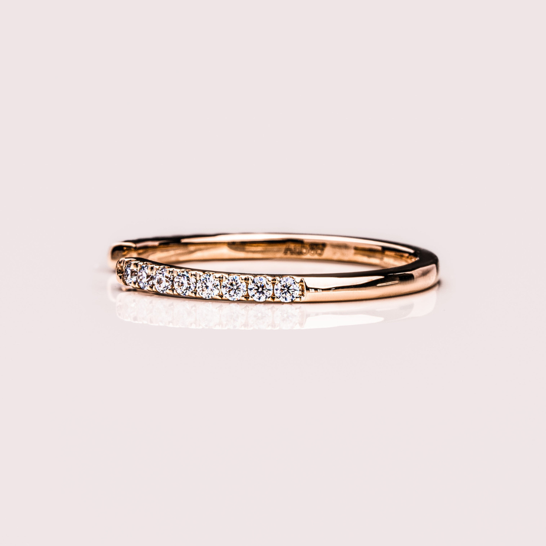 Moissanite 0.32 CT Round Cut Diamond Art Nouveau Wedding Band