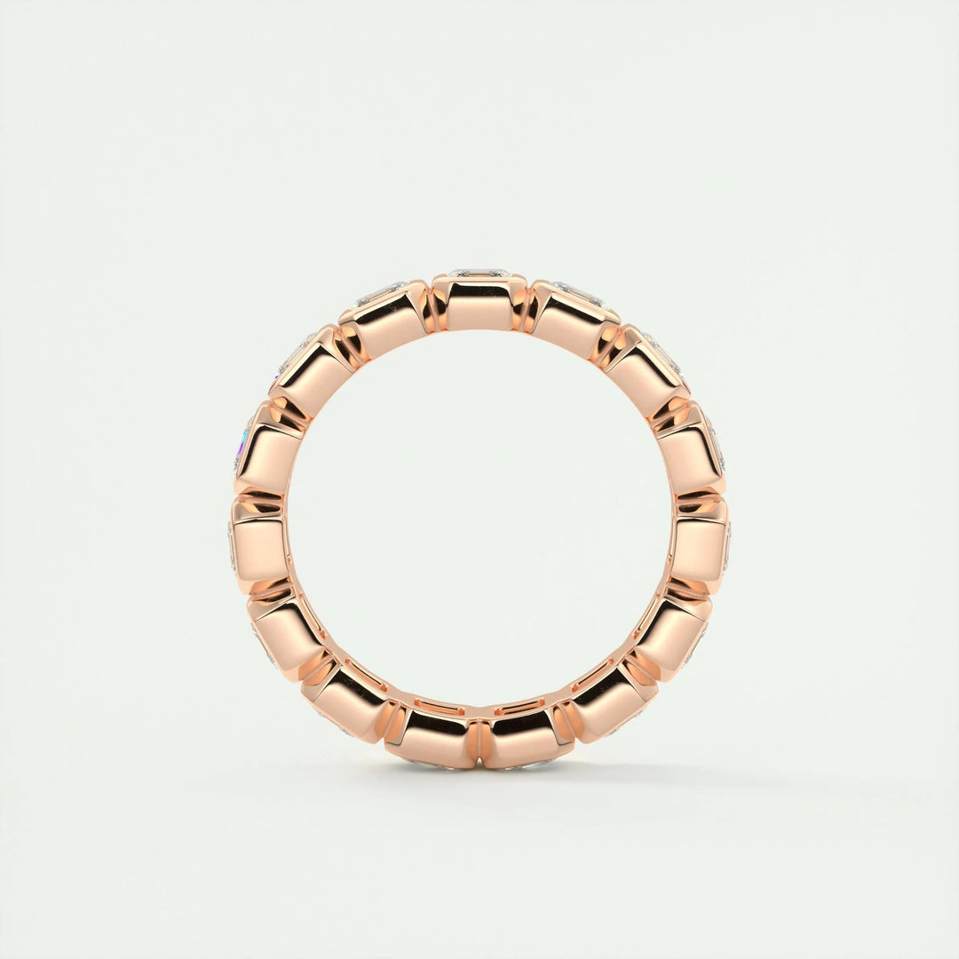 Moissanite 4.90 CT Asscher Cut Diamond Avant Garde Wedding Band