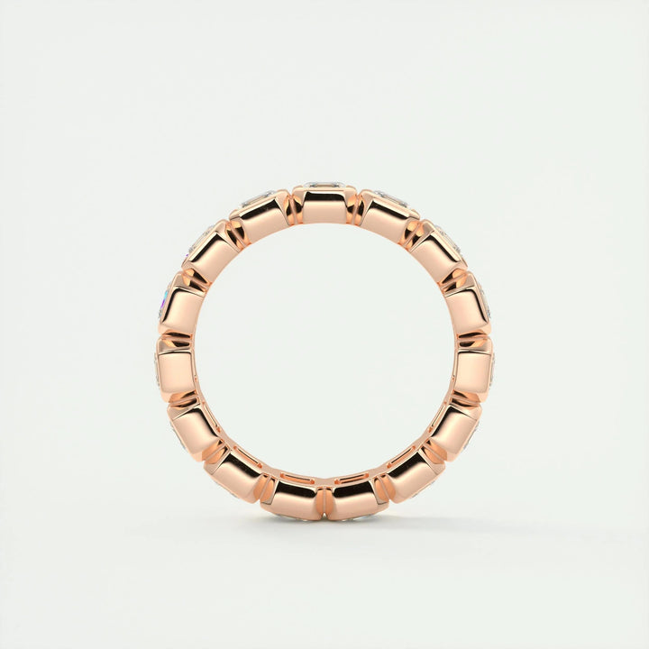 Moissanite 4.90 CT Asscher Cut Diamond Avant Garde Wedding Band