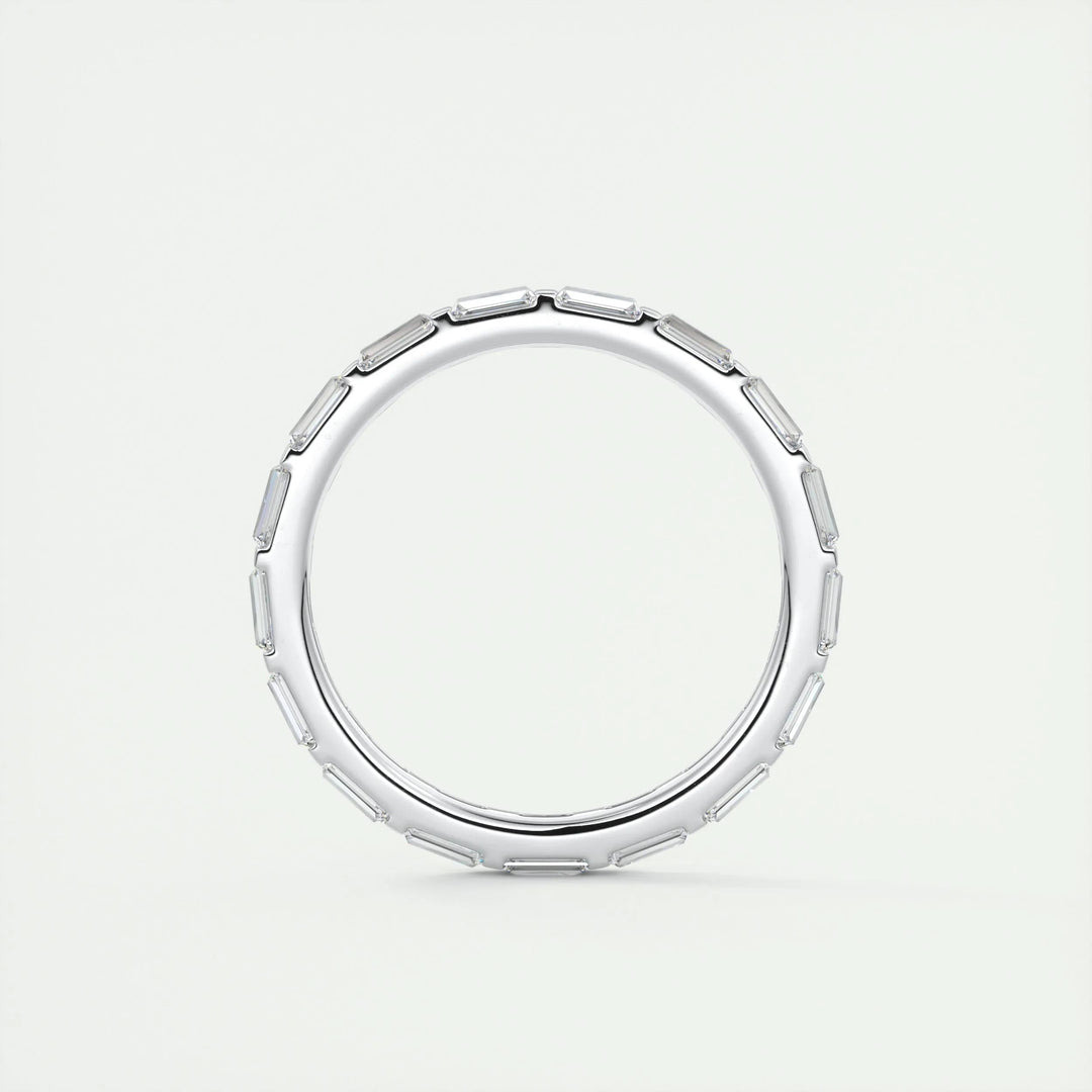 Moissanite 4.15 CT Baguette Cut Diamond Brutalist Handmade Band