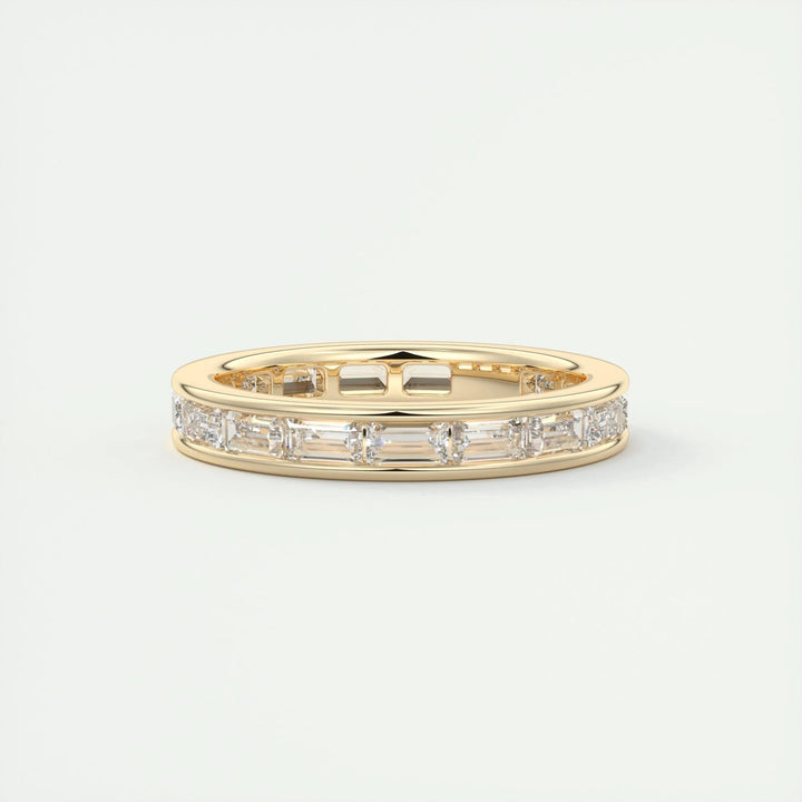 Moissanite 3.70 CT Emerald Cut Diamond Gothic Wedding Band