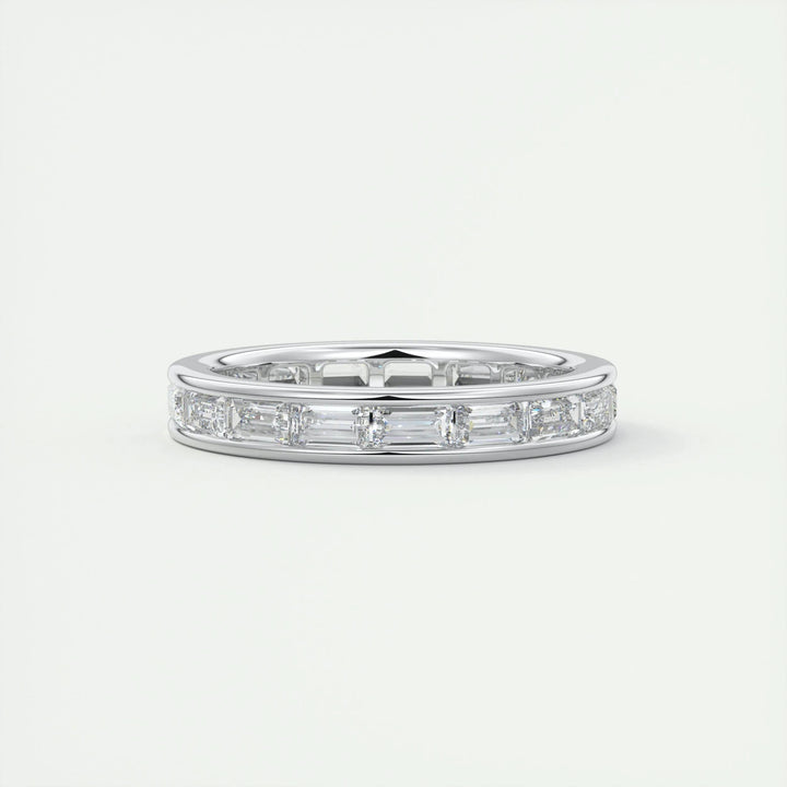 Moissanite 3.70 CT Emerald Cut Diamond Gothic Wedding Band
