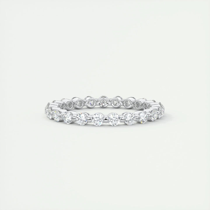 Moissanite 1.85 CT Round Cut Diamond Art Deco Anniversary Band