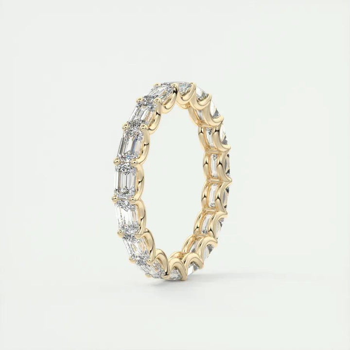 Moissanite 3.70 CT Emerald Cut Diamond Art Deco Engagement Band