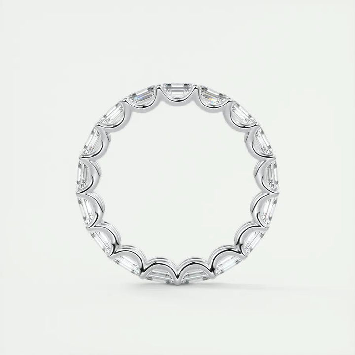 Moissanite 3.70 CT Emerald Cut Diamond Art Deco Engagement Band