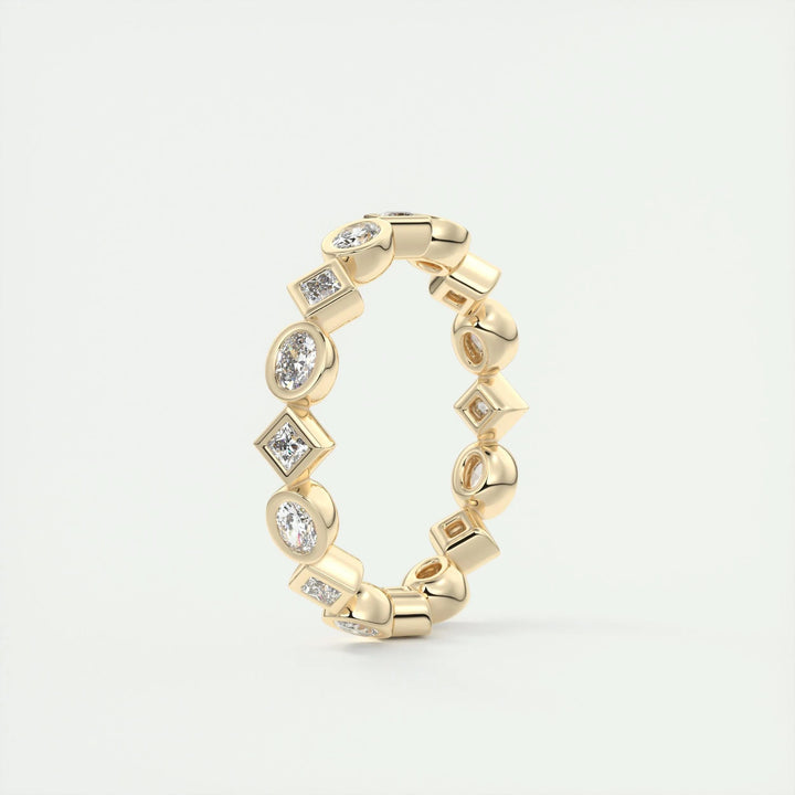 Moissanite 0.72 CT Oval & Princess Cut Diamond Art Nouveau Wedding Band