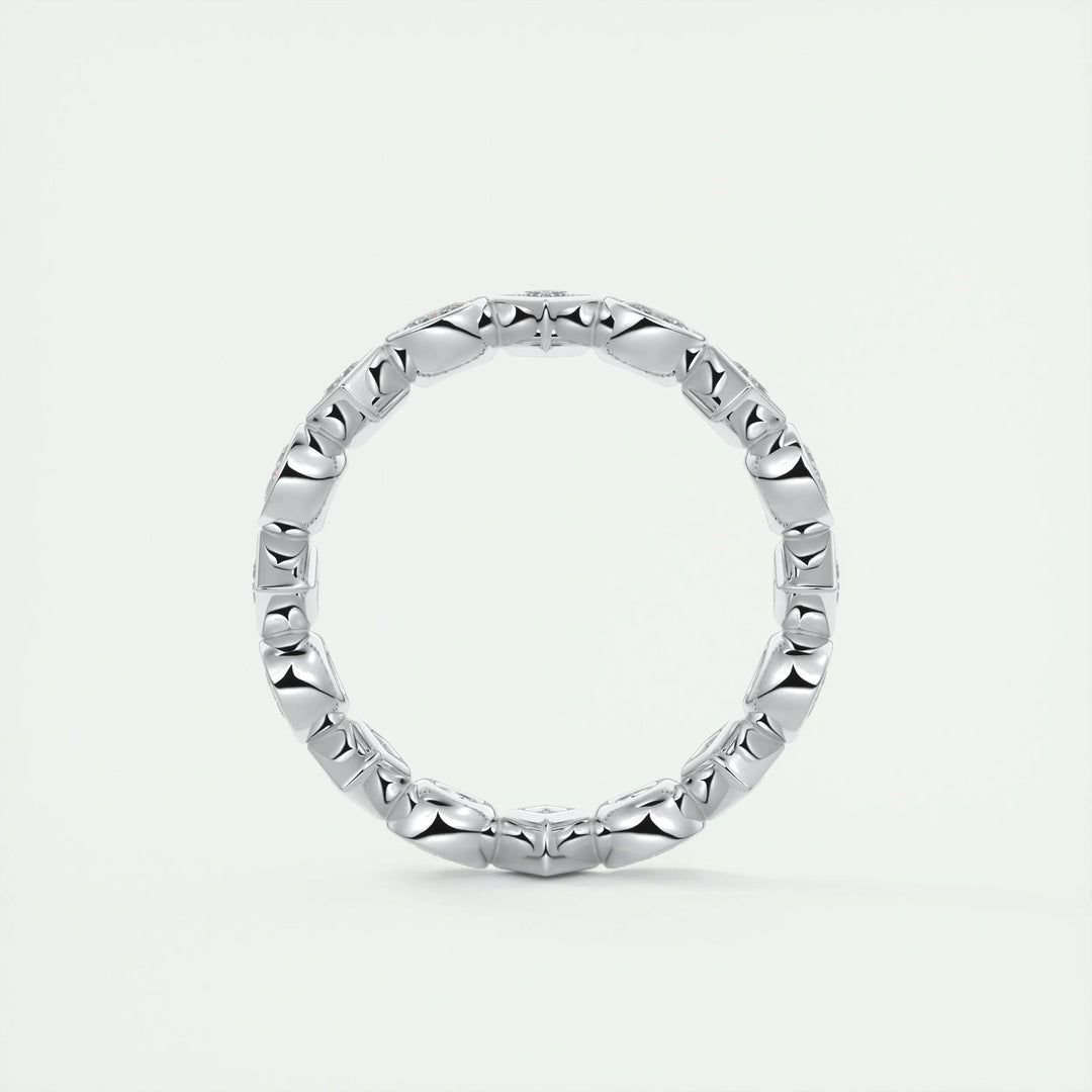 Moissanite 0.72 CT Oval & Princess Cut Diamond Art Nouveau Wedding Band