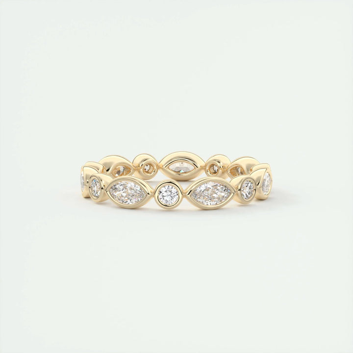 Moissanite 0.98 CT Marquise & Round Cut Diamond Gothic Band
